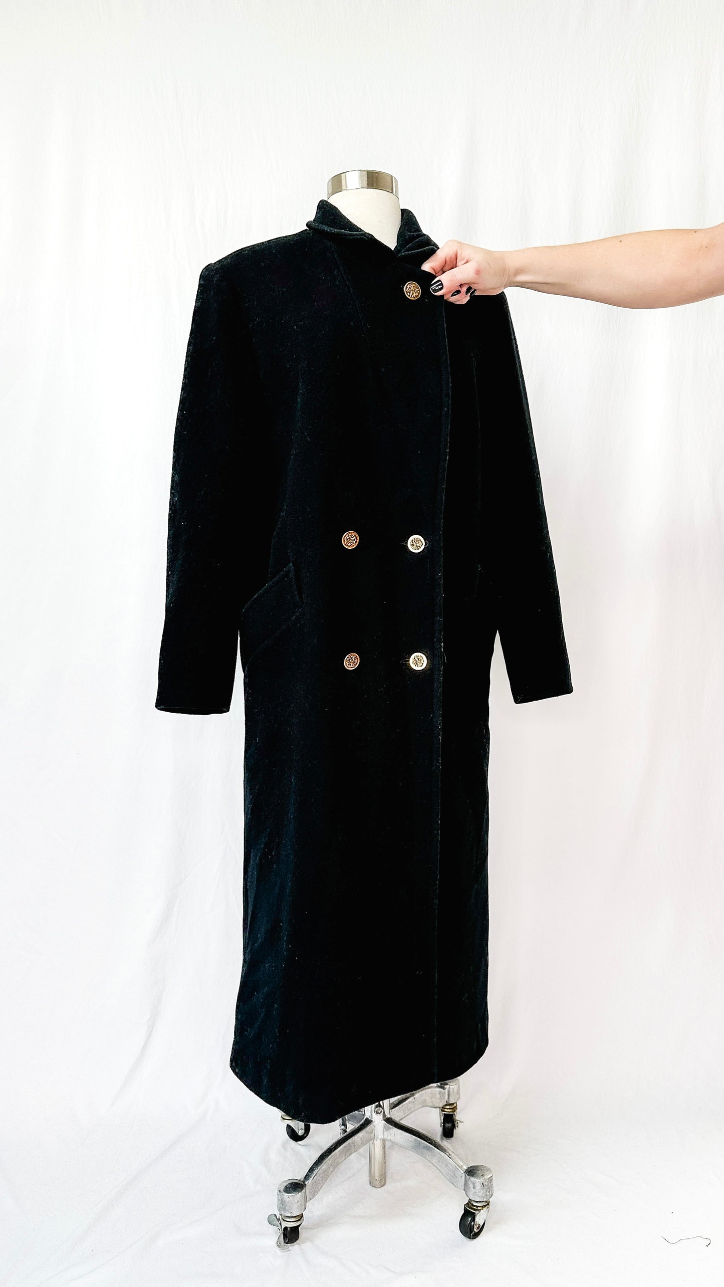 Vintage Herman K. Black Long Winter Coat (8)