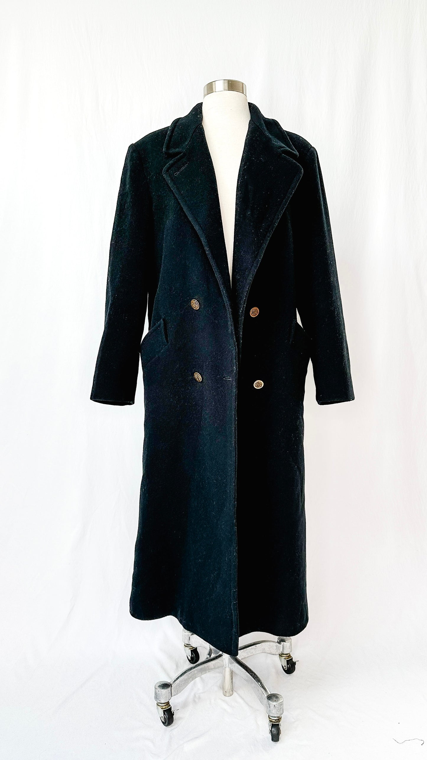 Vintage Herman K. Black Long Winter Coat (8)