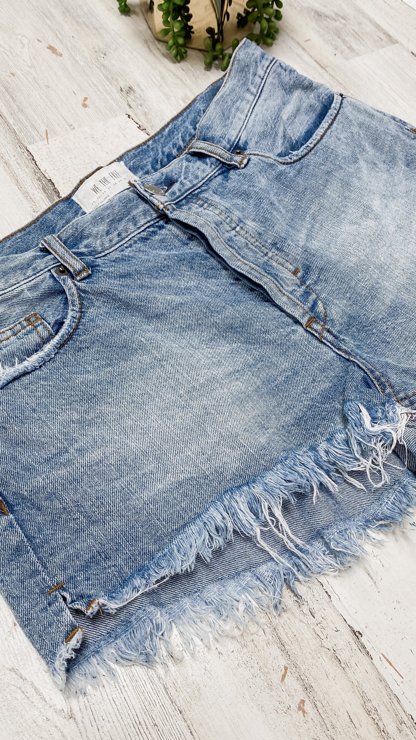 Free People Button Fly Cut Off Jean Shorts (31 or 8)