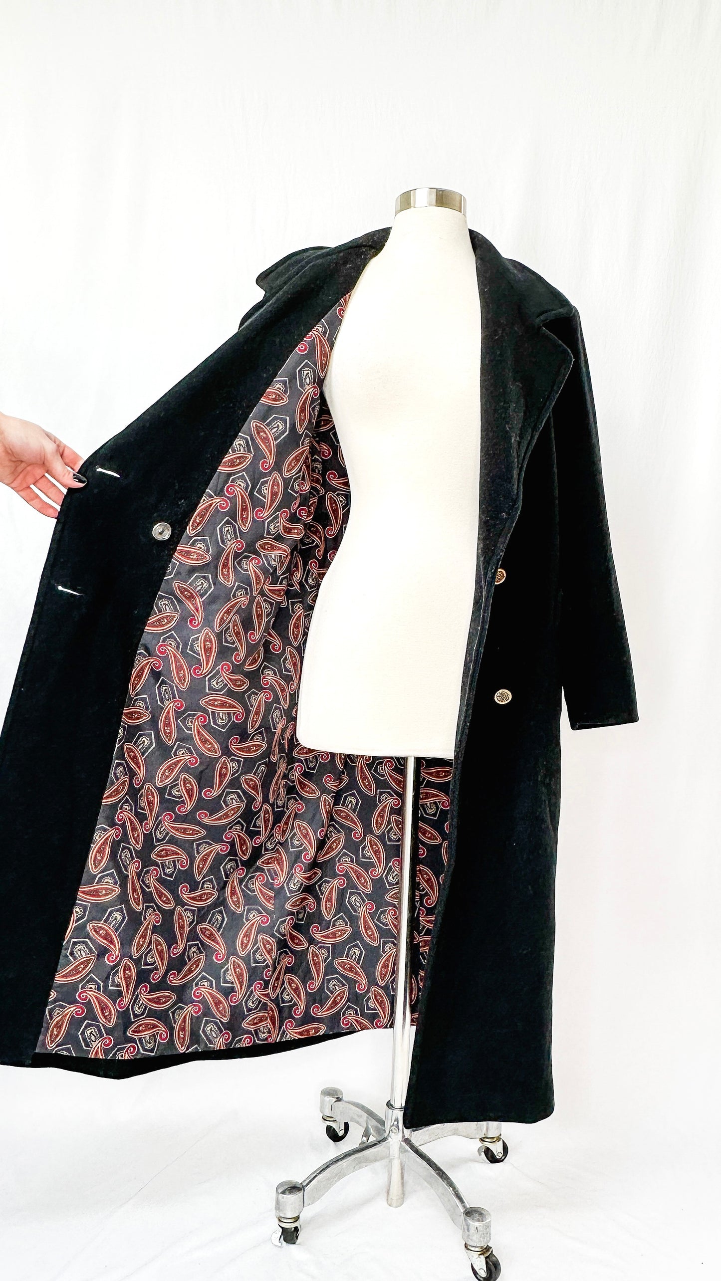Vintage Herman K. Black Long Winter Coat (8)