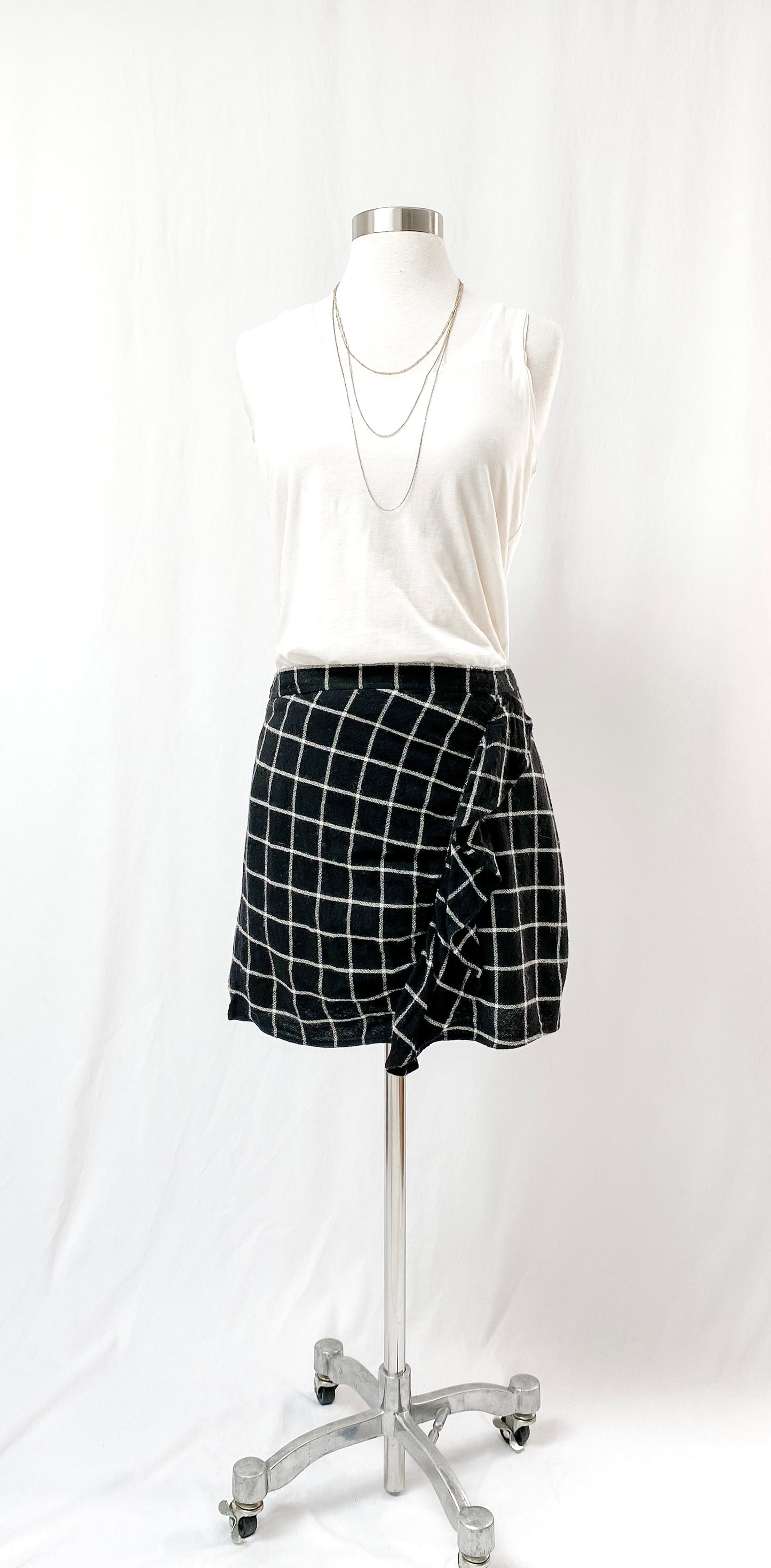 Madewell Windowpane Ruffle Skirt (4)