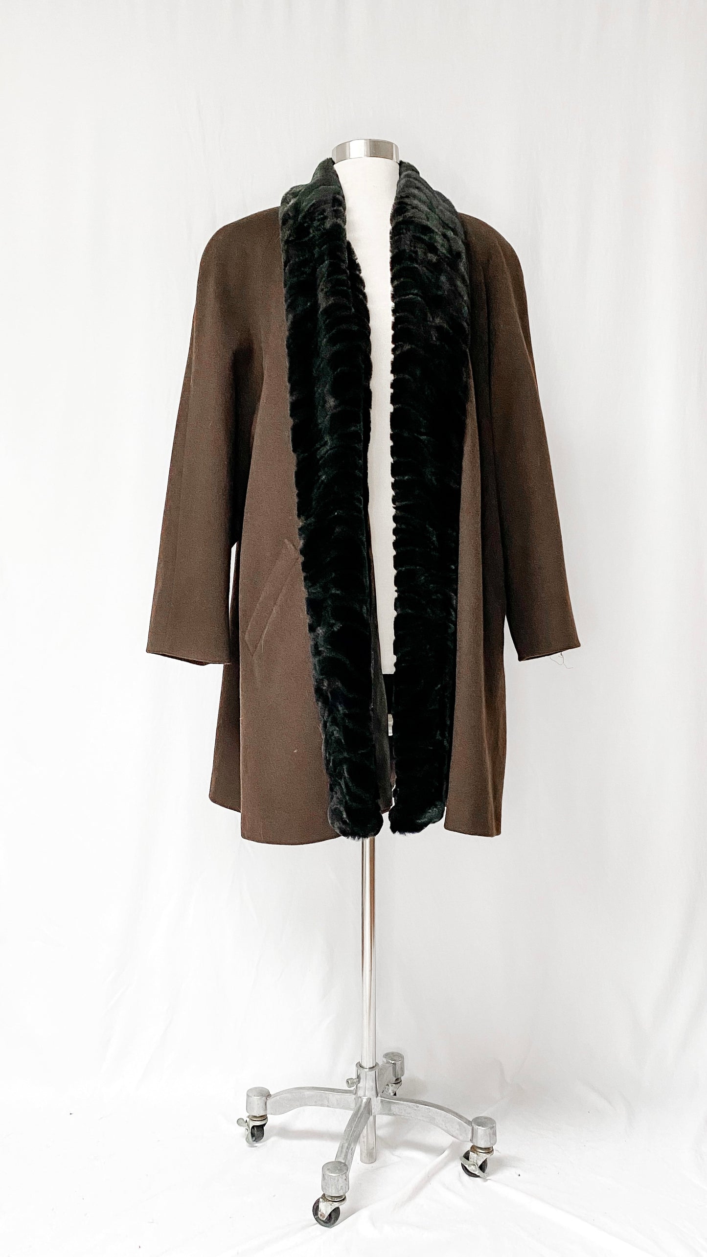 Alorna Brown & Black Wool Winter Coat (XL/XXL)