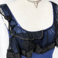 Philosophy di Alberta Ferretti Dark Blue & Black Mesh Trim Dress (8/L)
