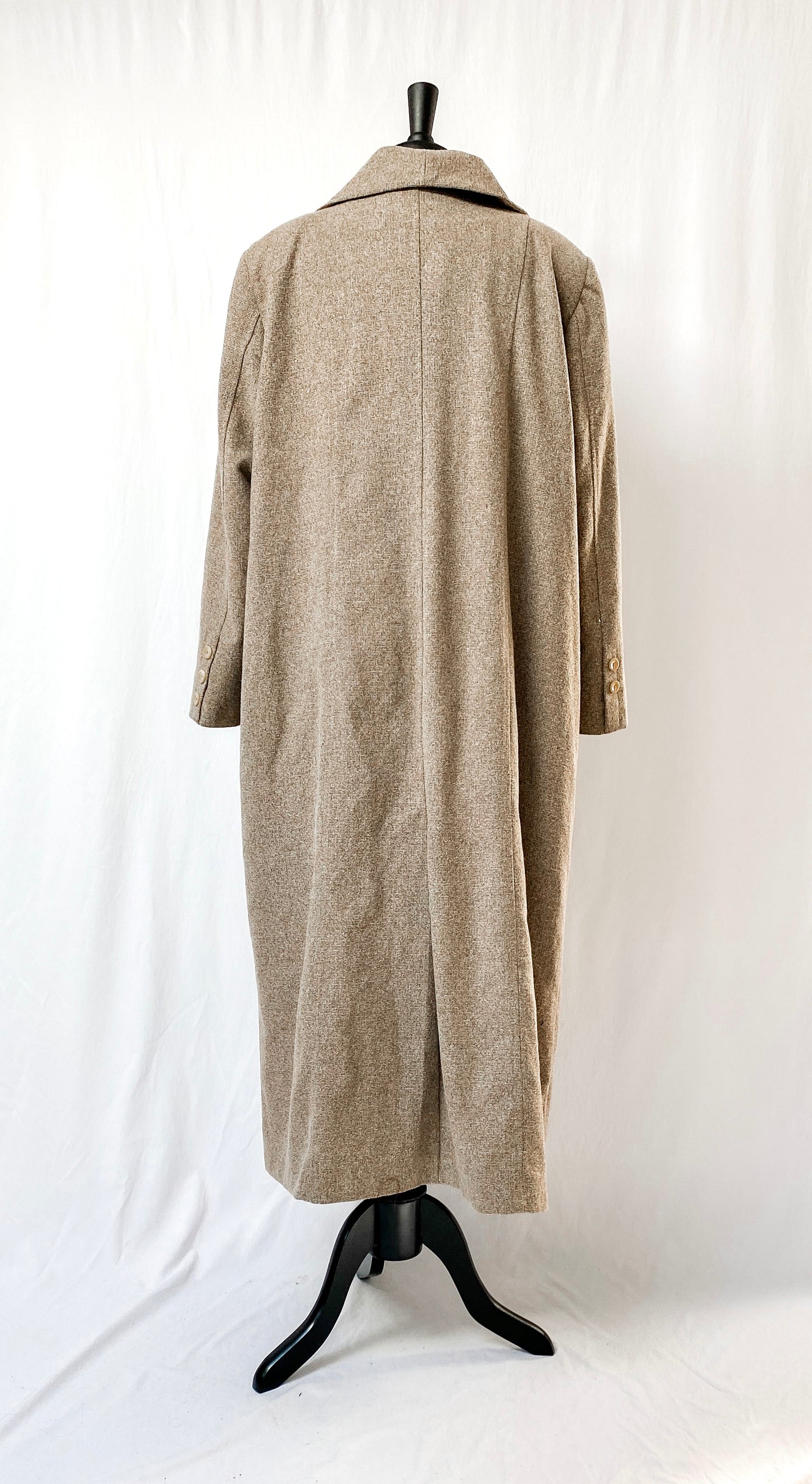 Vintage Brown Bow Winter Long Coat (XL/XXL)