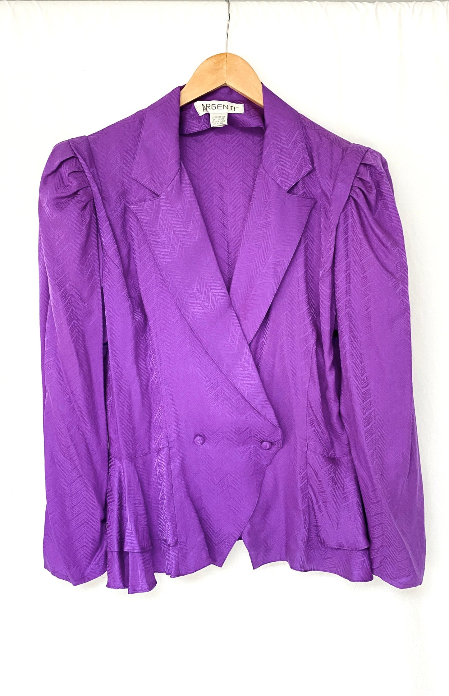 Vintage 80’s Purple Silk Top (8/10)