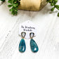Handmade Dark Blue Stone Teardrop Earrings