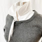 NEW Elisabetta Franchi Grey Cashmere Collar Knit Dress (44 or S)