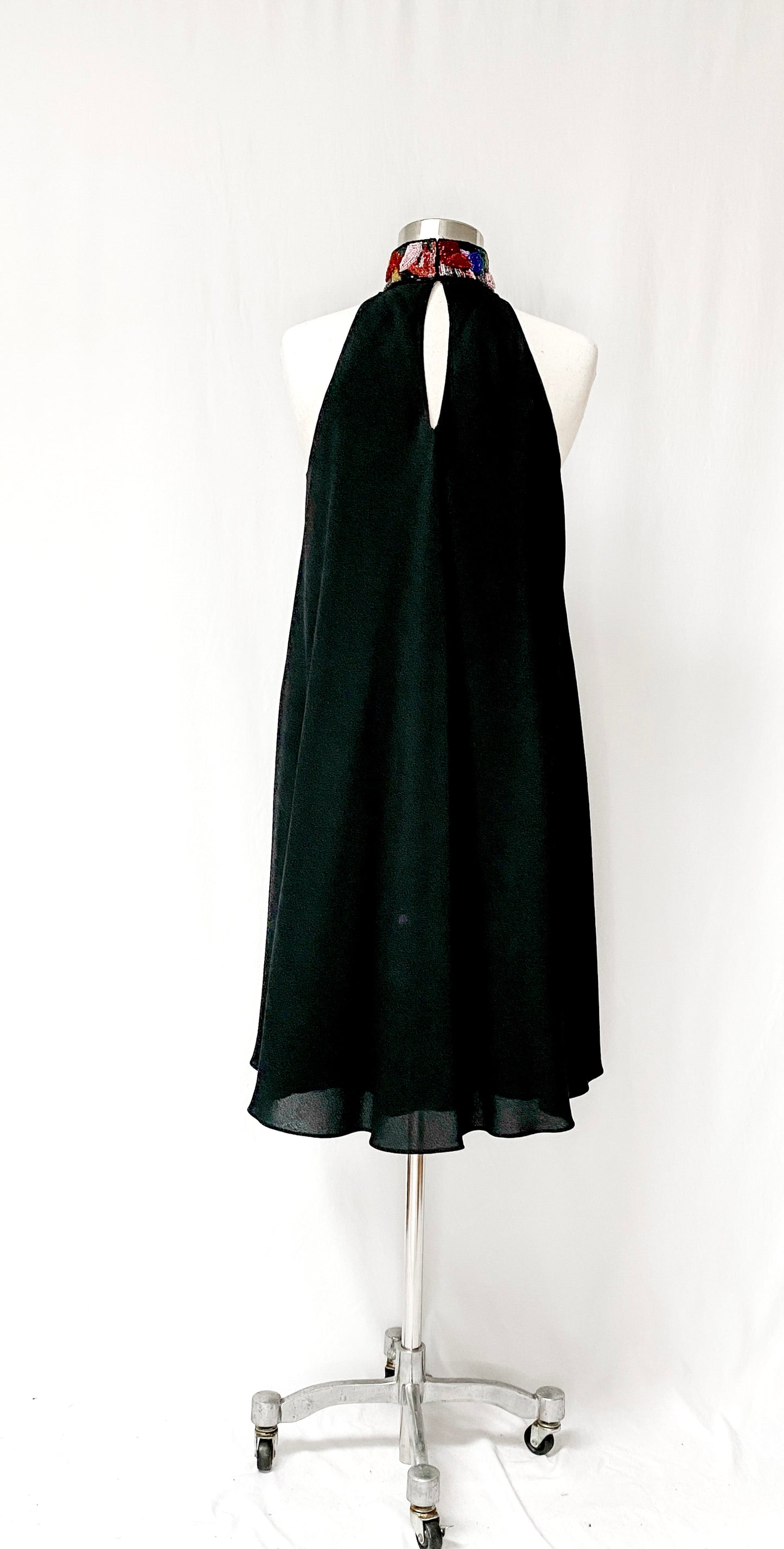 Vintage Black & Embellished Mock Neck Dress (4/6)