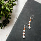 Freshwater Pearl & Leather Handmade Earrings
