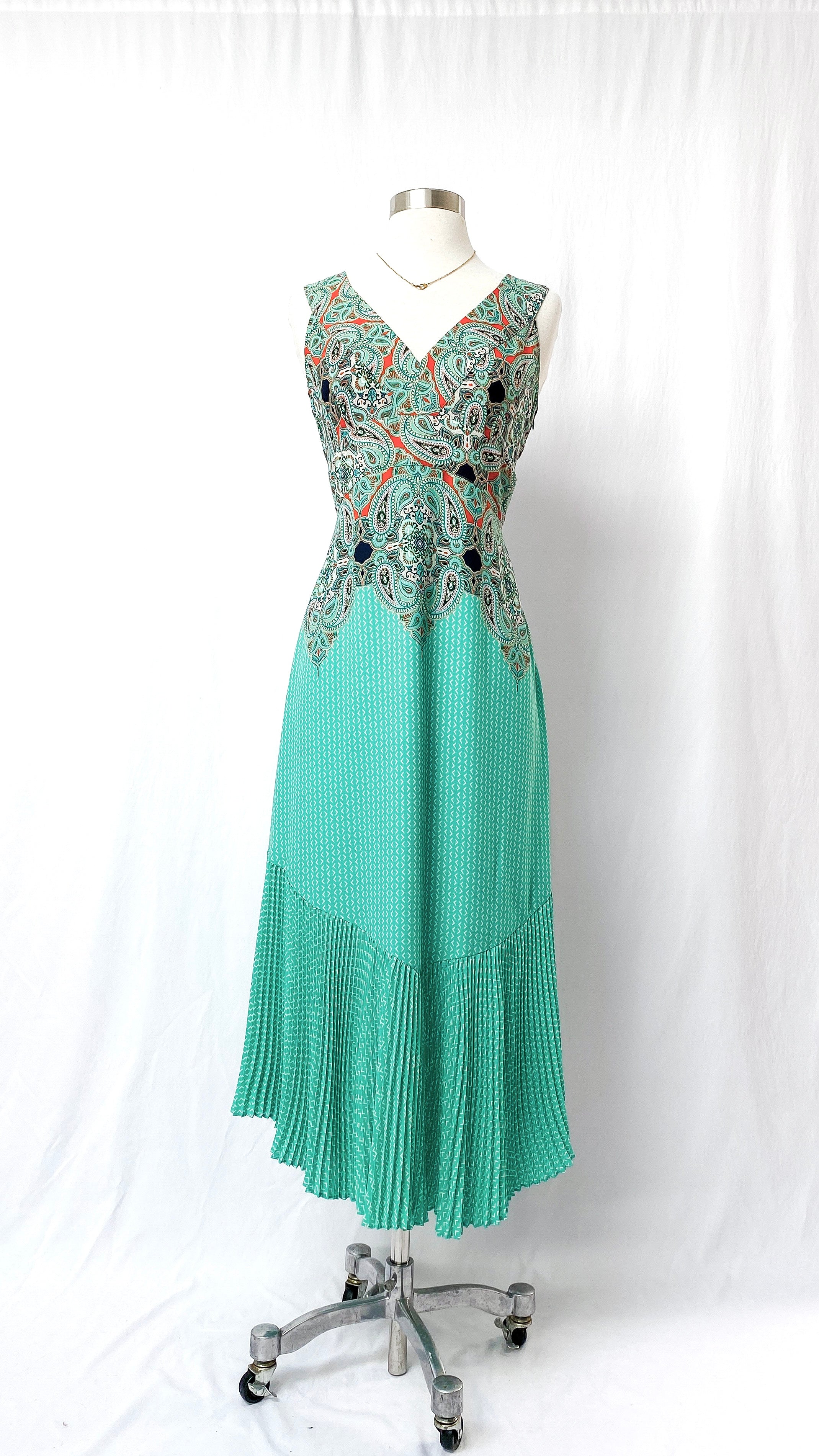 Anthropologie teal outlet dress