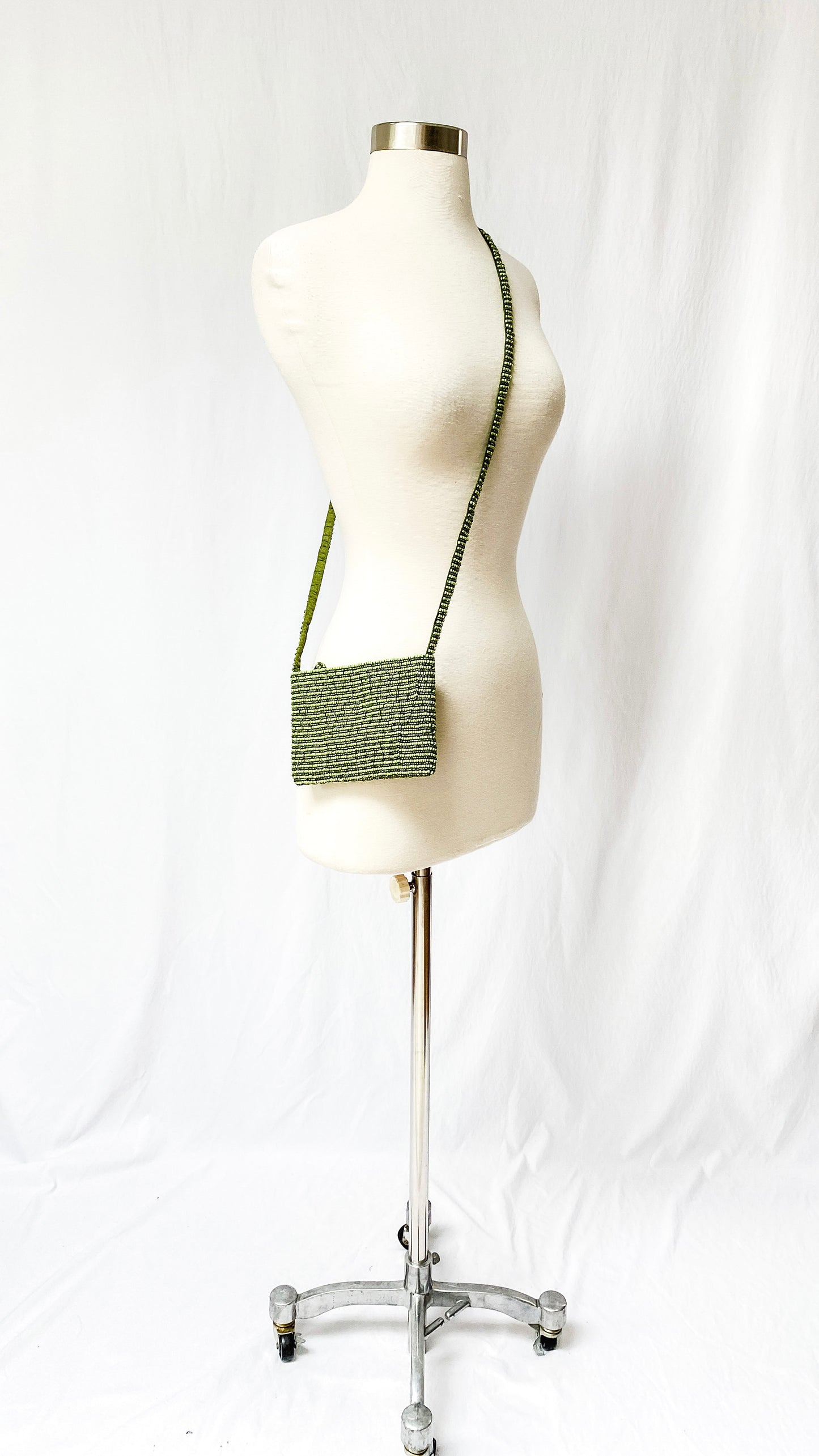 Vintage Green Bead Mini Purse