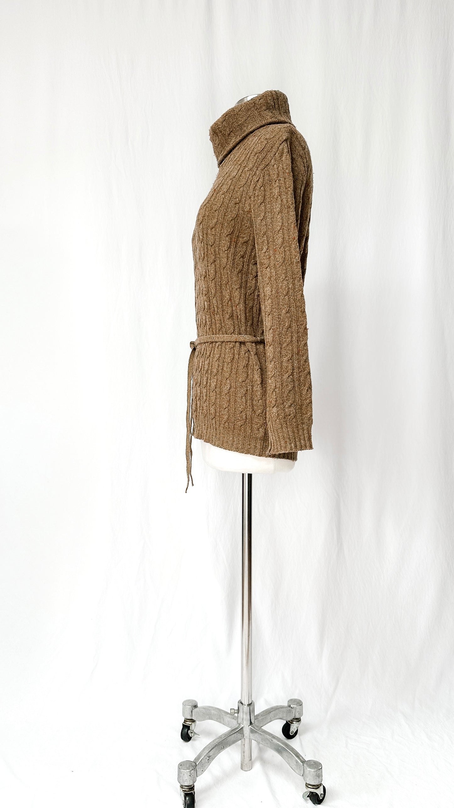 Vintage 70’s Jaeger Brown Lambswool Knit Belted Top (M)